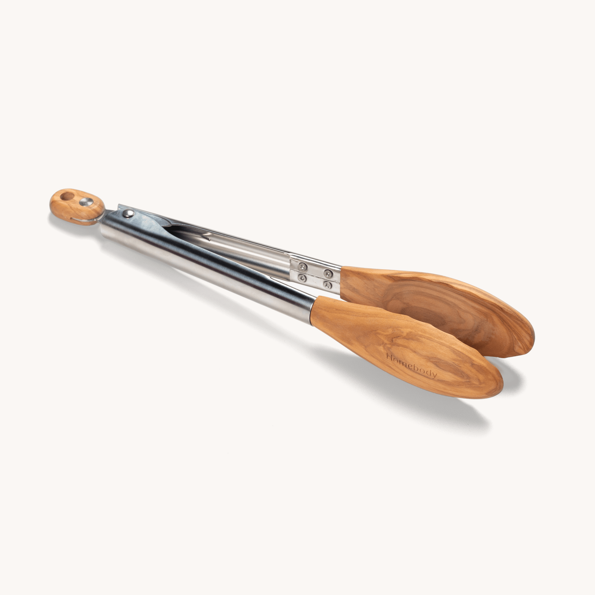 Olivewood and Steel Tongs - Homebody | Ceramic Non-stick cookware | No PFOA, PTFE